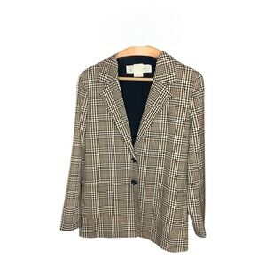 Treasure & Bond Plaid Blazer Tan/Ivory M